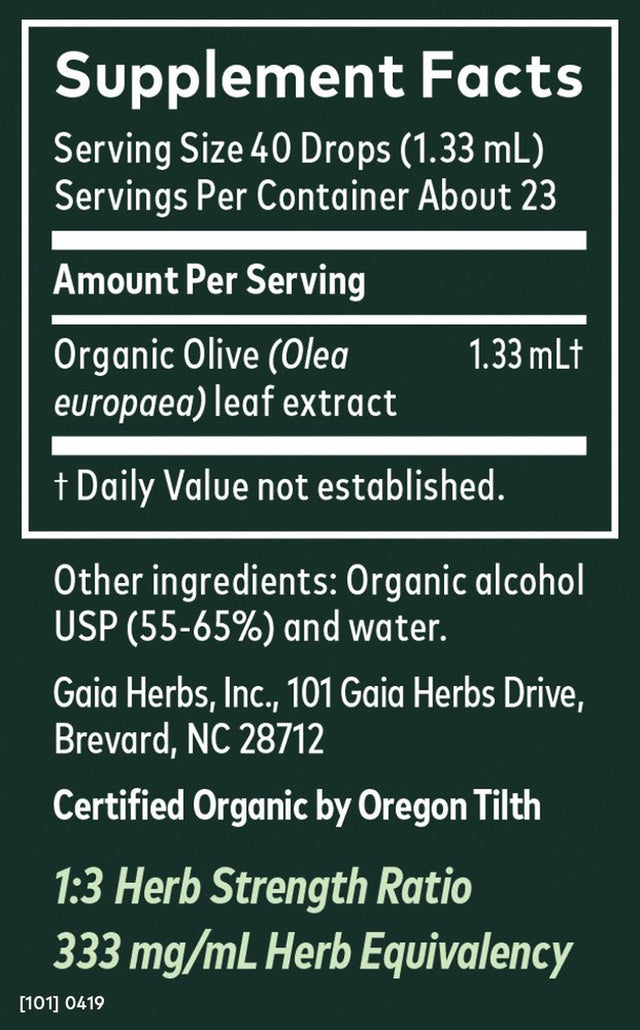 Gaia Herbs Olive Leaf, 1 Fl Oz (30 Ml)