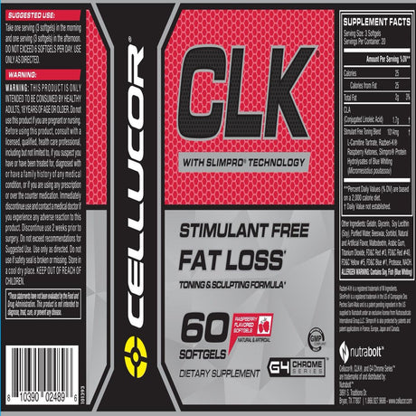 Cellucor CLK Weight Loss Softgels, 60 Ct