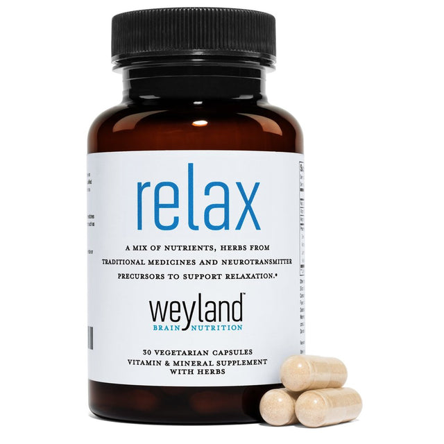 Relax - Natural Sleep Aid - GABA, L-Theanine, Valerian Root, 5-HTP, Lemon Balm - Calm Support, Stress Relief, Sleep Supplement, 30 Vegetarian Capsules