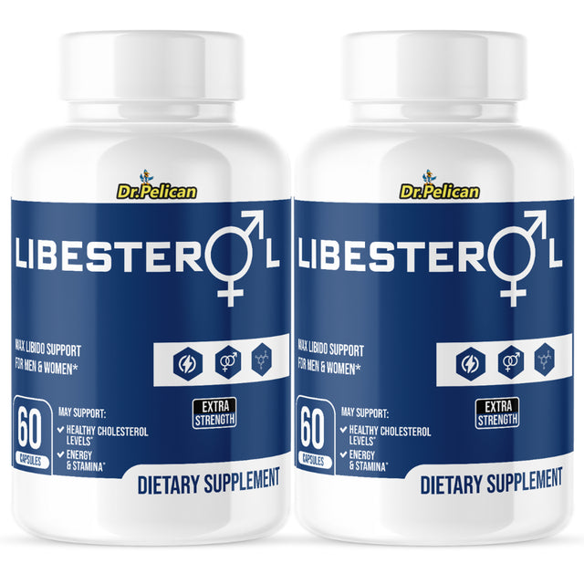 Libesterol- Male & Female Max Libido/Stamina/Cholesterol- 2 Bottles-120 Capsules-Dr. Pelican