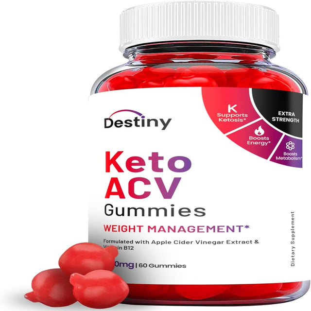 (1 Pack) Destiny Keto ACV Gummies - Apple Cider Vinegar Supplement for Weight Loss - Energy & Focus Boosting Dietary Supplements for Weight Management & Metabolism - Fat Burn - 60 Gummies