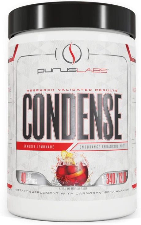 Purus Labs CONDENSE Preworkout Powder, 40 Servings (Natural Sangria Lemonade)