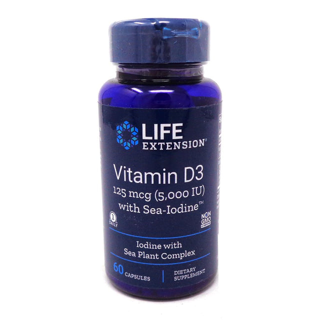 Life Extension Vitamin D3 with Sea-Iodine 125 Mcg (5,000 Iu) 60 Caps