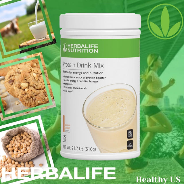 Herbalifeprotein Drink Mix: Peanut Cookie 616 G, Nutrient Dense Healthy Snack, Protein Booster, Sustains Energy and Satisfies Hunger, High Protein, 616G