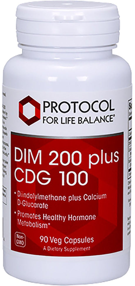 Protocol for Life Balance - DIM 200 plus CDG 100 - Diindolylmethane and Calcium D-Glucarate, Promotes Healthy Hormone Metabolism, Supports Liver Detox, Breast, and Prostate Health - 90 Veg Capsules