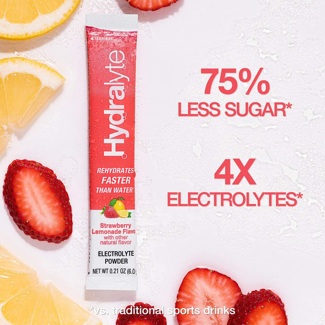 Hydralyte Electrolyte Hydration Powder with Energy Bundle | Energy Boost Lemon Lime Electrolyte Powder (20) Count | Instant Dissolve ORS Strawberry Lemonade Electrolyte Powder (20) Count