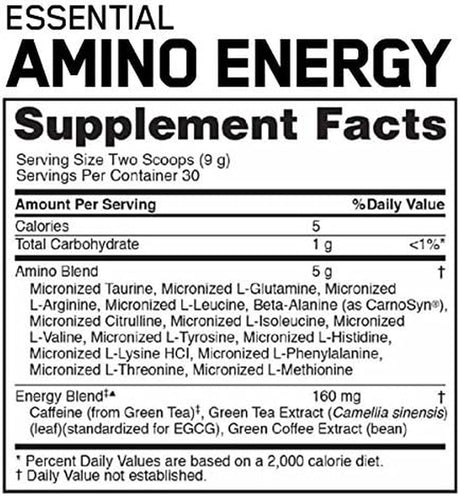 Optimum Nutrition Essential Amino Energy, Pack of Two 30 Servings (Strawberry Lime 2 X 30 Servings)