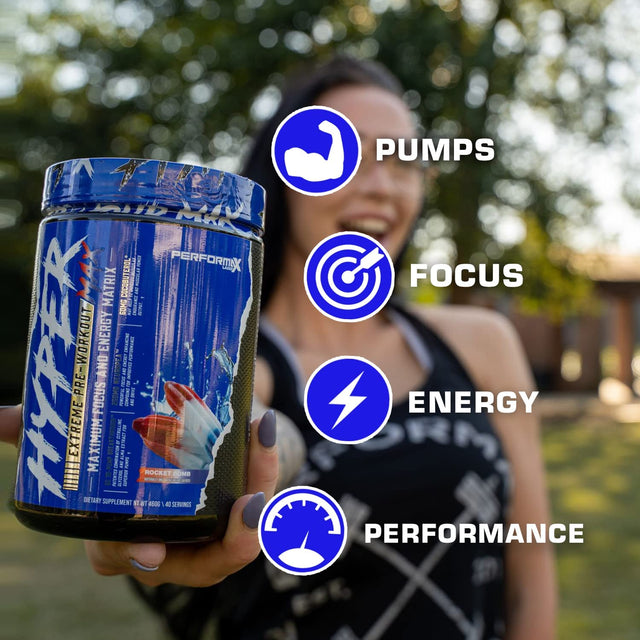 Hypermax 3D Extreme Pre-Workout Intense Energy High Stim Vasodilator | Improve Exercise Performance, Endurance, Muscle Pumps, Focus & Mood (Raspberry Limeade)