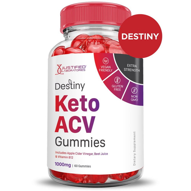 (3 Pack) Destiny Keto ACV Gummies 1000MG Dietary Supplement 180 Gummys