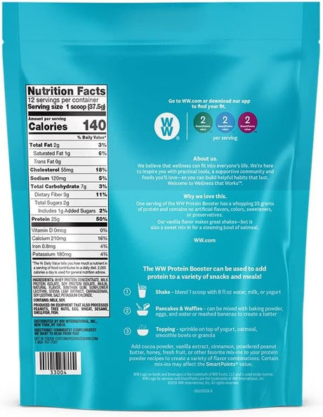 WW Vanilla Protein Booster - Whey Protein Powder, 2 Smartpoints - Weight Watchers Reimagined