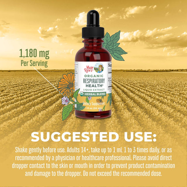 Maryruth'S | USDA Organic Respiratory Health Liquid Drops | Herbal Supplement | Vegan, Non-Gmo | 1 Fl Oz / 30 Ml