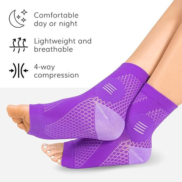 3Pair Ankle Brace Plantar Fasciitis Socks Women Socks for Women Neuropathy Compression Ankle Socks Arch Support Socks，Adult-S，Blue