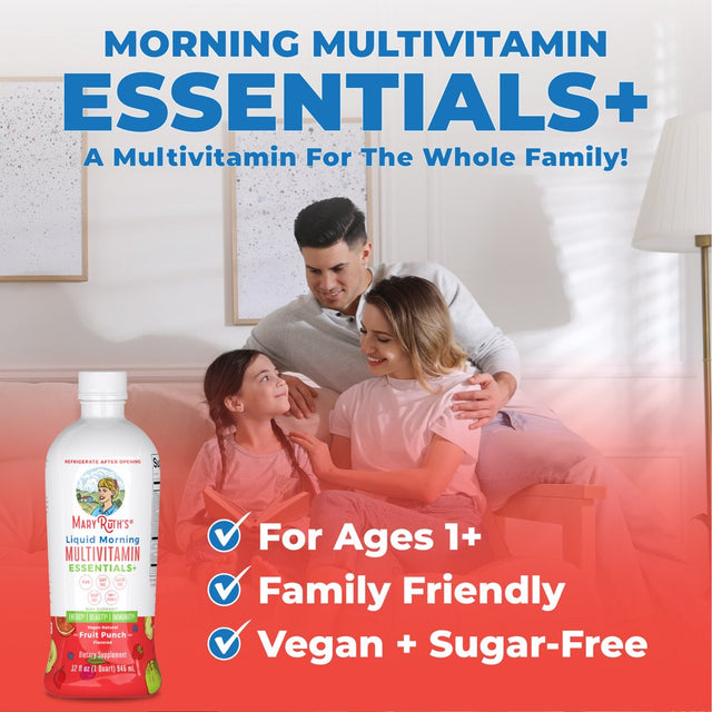 Maryruth'S Multivitamin for Women Men Kids | No Added Sugar | Vitamin a C D E B6 B12 Biotin Zinc | Mens Womens Multivitamin | Immune Support + Energy | Daily Vitamins for Ages 1+ | Vegan | 32 Fl Oz