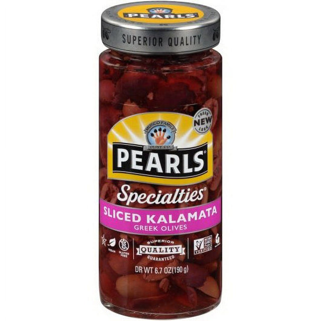 (Price/Case)Pearls Olives Sliced Kalamata, 6.7 Ounces, 6 per Case