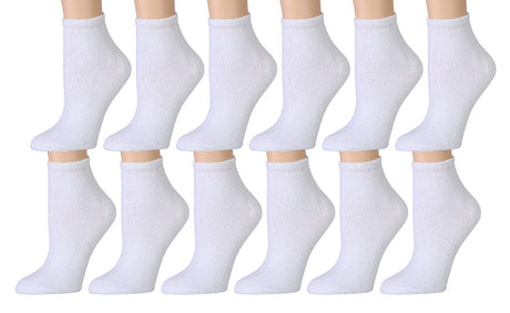 Yacht & Smith Value Pack of Diabetic Nephropathy and Edema Ankle Socks for Men and Women, Ring Spun Cotton (White - 12 Pairs, 13-16)