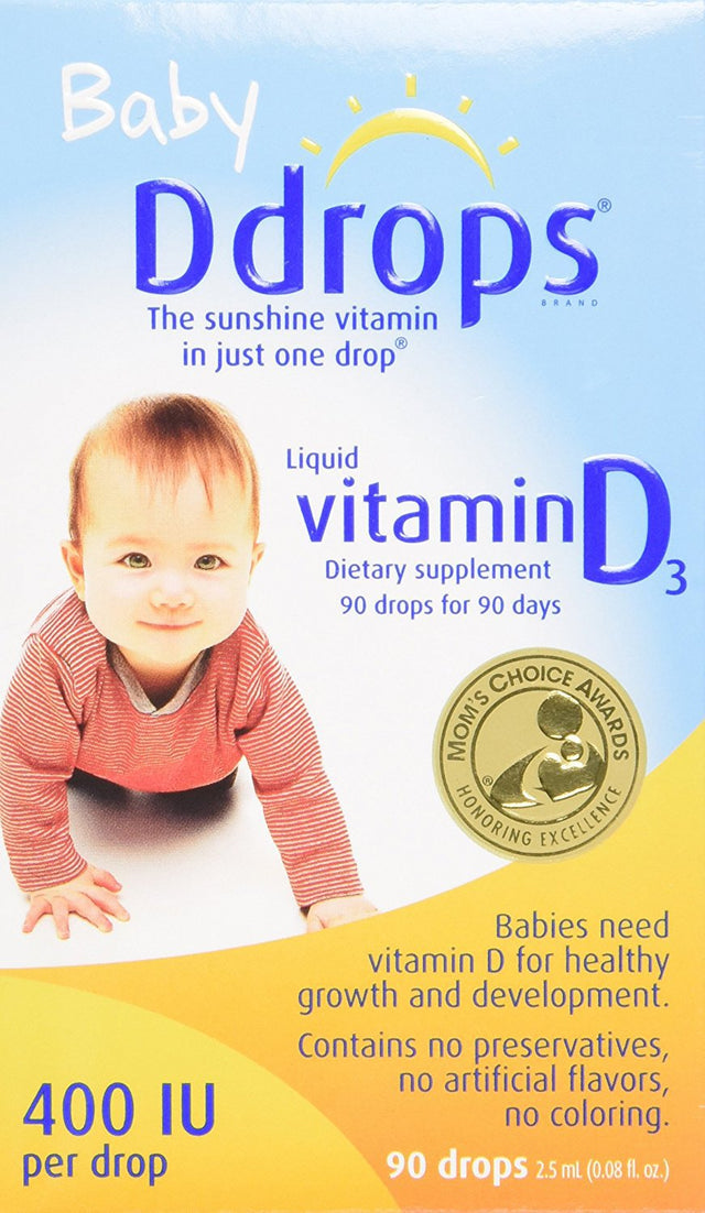 Ddrops Baby 400 IU, Vitamin D, 90 Drops 2.5Ml (0.08 Fl.Oz)