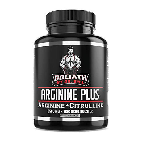 Dr. Emil'S ARGININE plus - L Arginine + L Citrulline - 2500 MG High Dose NO Booster Tablets - Nitric Oxide Supplement for Vascularity and Heart Health (Arginine AAKG and Citrulline Malate 2:1)