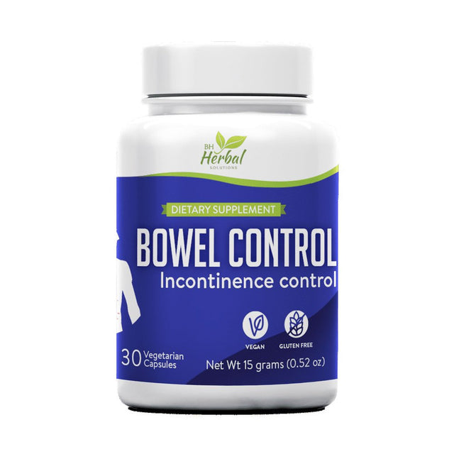 Bowel Control - Incontinence Control - Control Leaky Gut - Reduces the Frequency and Severity of Bowel Incontinence Episodes - 100% Herbal and Natural Supplement