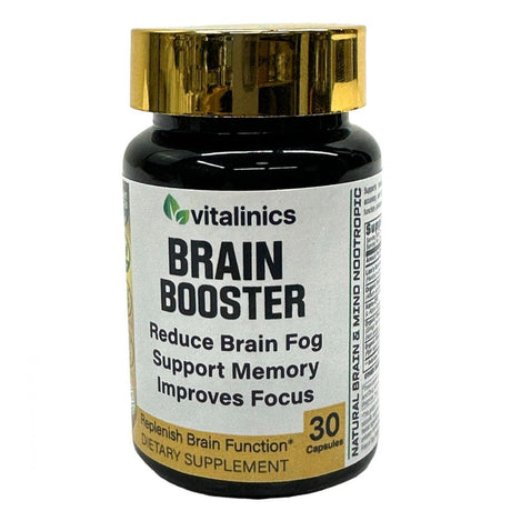 BRAIN BOOSTER Improves Memory Focus Concentration Clarity Organic Supplement - 30 Capsules