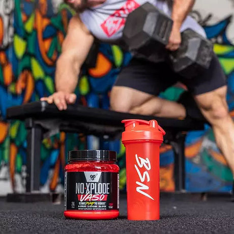 BSN N.O.-XPLODE Vaso Pre Workout Powder with 8G of L-Citrulline and 3.2G Beta-Alanine and Energy, Flavor: Cherry Bomb, 24 Servings