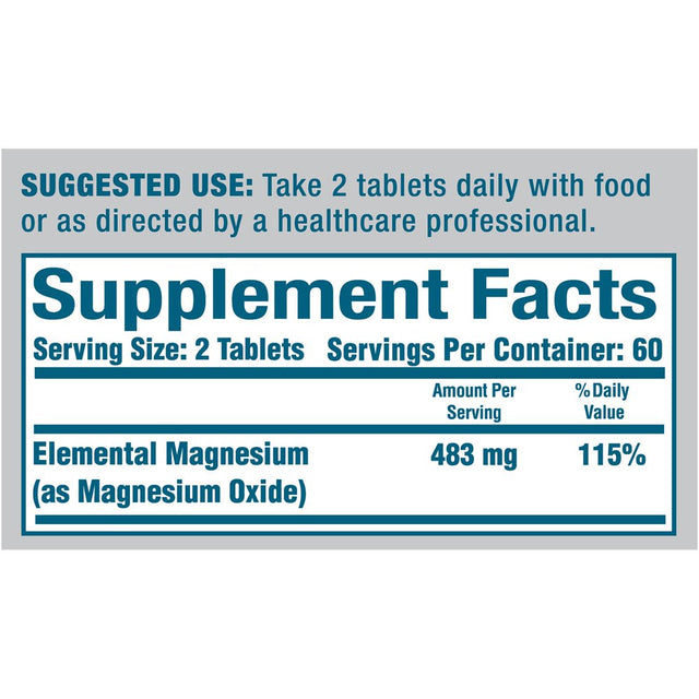 Magox 400 Magnesium Oxide Dietary Supplement 120 Tablets Sugar and Gluten Free Pack of 6