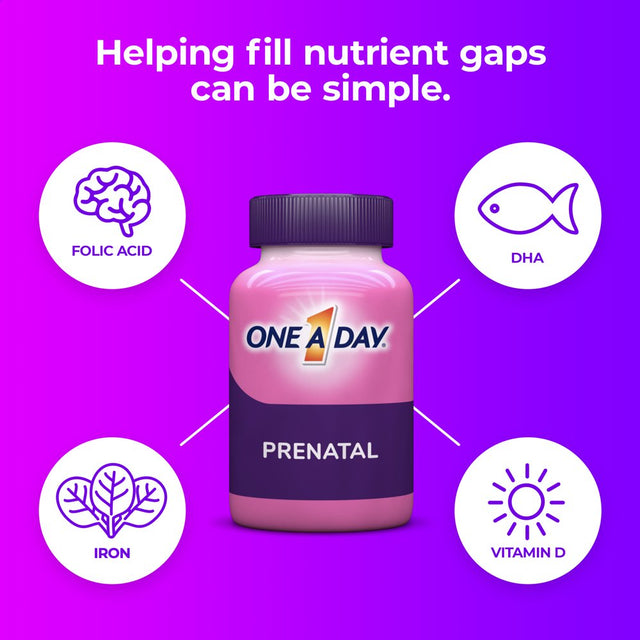 One a Day Women'S Prenatal Multivitamin with Folic Acid, DHA and Iron, 30 Ct