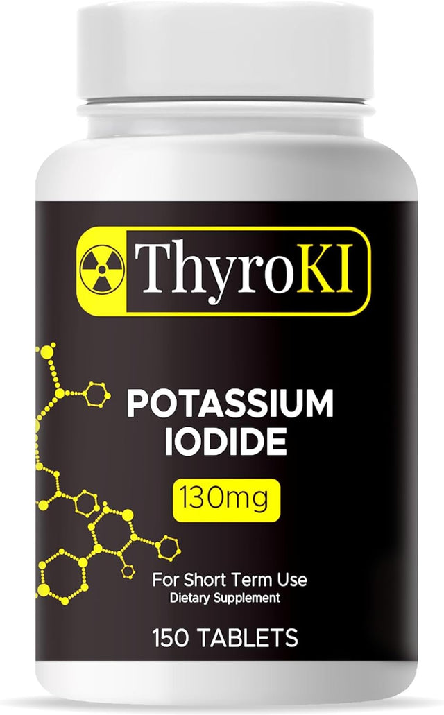 (Pack of 5) Thyroki Potassium Iodide Tablets Non-Gmo Fast Dissolving Tablets 130 Mg 750 Tablets (150 Tablets/Pack) | Ki Pills Iodine Tablets ✅| anti Nuclear Fallout Pills | Thyroid Support✅