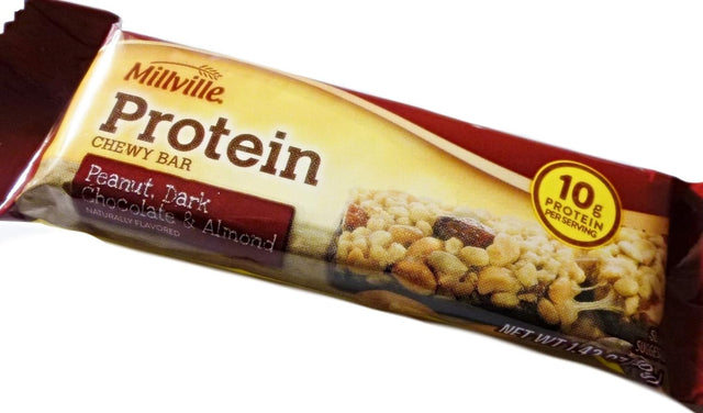 Millville Peanut, Dark Chocolate & Almond Protein Chewy Bars - 5 Ct.