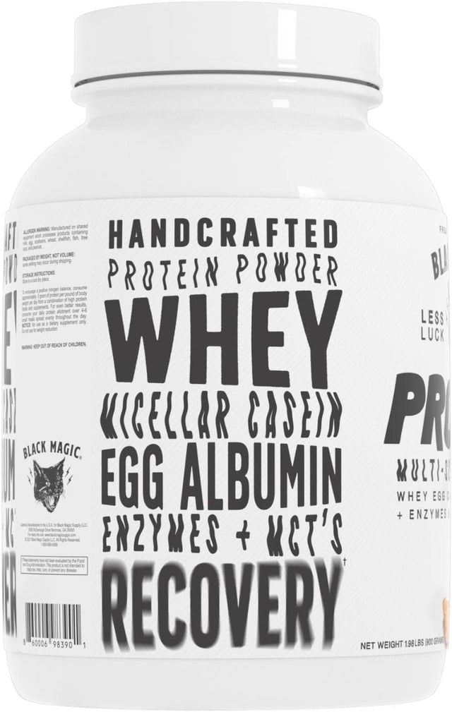 Black Magic Protein Powder Whey Egg Casein Complex + Enzymes & Mct'S Recovery 2Lbs Cinnamon Toast Cereal Flavor