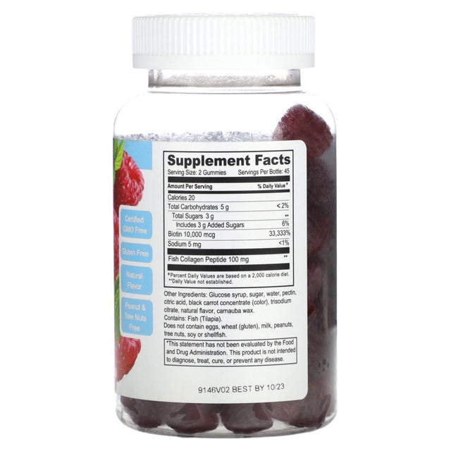 Doctor'S Finest Collagen & Biotin, Raspberry , 90 Gummies