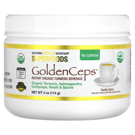 California Gold Nutrition SUPERFOODS - Goldenceps, Organic Turmeric with Adaptogens, 4 Oz (114 G)