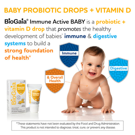 Biogaia Protectis Immune Active BABY Probiotic Drops | Clinically Proven Probiotic + Vitamin D | Promotes the Development of Healthy Immune & Digestive Systems in Babies & Infants | 50 Day Supply