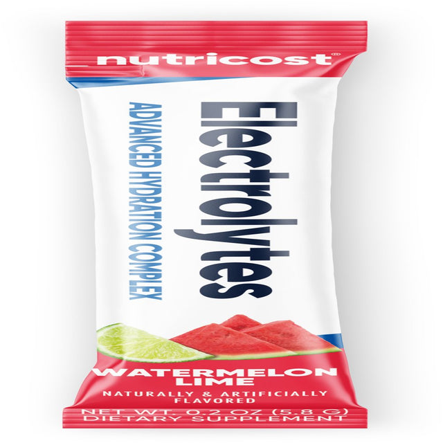 Nutricost Electrolytes Powder Hydration Packets (Watermelon Lime, 20 Servings)