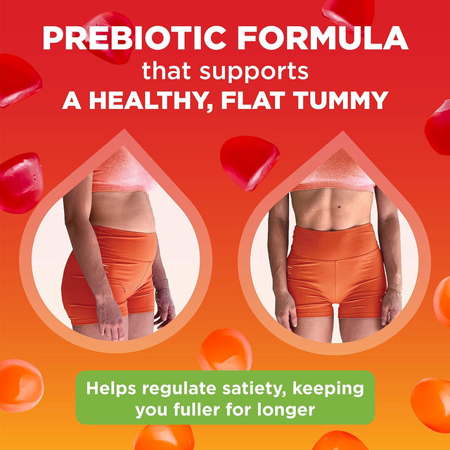 Prebiotic Fiber Gummies for Adults and Kids [15G Inulin Fiber from Chicory Root] for Digestive Health, Bloating, Constipation Relief │Natural Flavoured Berry & Orange Gummy Supplement