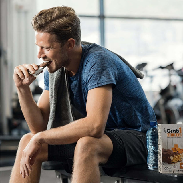 Grab1 High Fiber Protein Bars | 9 Grams Fiber | 10 Grams Protein | Peanut Caramel Flavor (2 Pack - 10 Bars) Controls Hunger | Delicious Tasting (For Real!) | Lower Net Carbs | Low Calorie | Certified Kosher