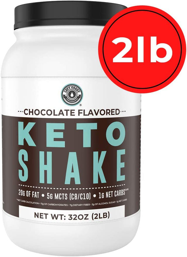 Keto Meal Replacement Shakes, Chocolate, 2Lbs, Low Carb Keto Protein Shake Mix, MCT Powder, Grass Fed Hydrolyzed Collagen Peptides, Keto Breakfast Shake, 20G Fat, 14G Protein, 1 Net Carb, Zero Sugar