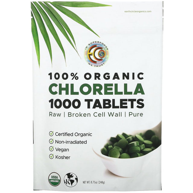 Earth Circle Organics 100% Organic Chlorella Tablets, 1,000 Tablets, 8.75 Oz (248 G)