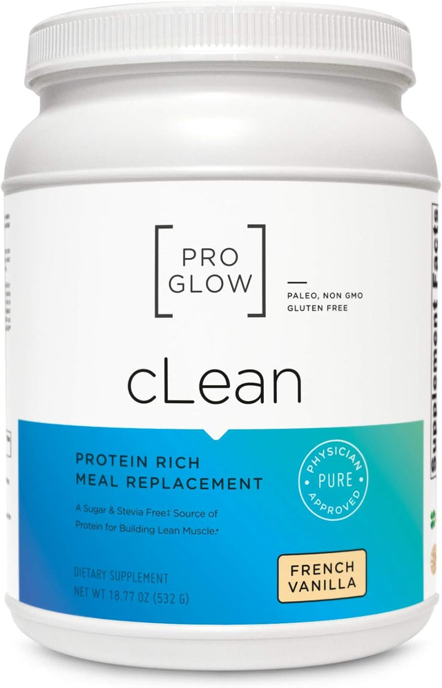 Plant-Based French Vanilla Flavor Protein Powder - Proglow Clean (14 Servings)