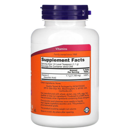 NOW Supplements, Vitamin C Crystals (Ascorbic Acid), Antioxidant Protection*, 8-Ounce