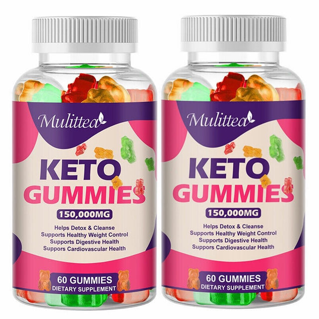 (2 Pack) Mulittea Keto ACV Gummies 150,000Mg - for Detox & Cleanse - Advanced Weight Management & Immune Support - 120 Gummies Total