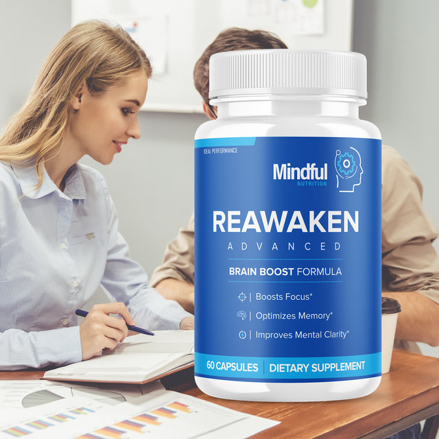 Reawaken Advanced Brain Boost Formula - Boost Focus, Optimize Memory, Improve Mental Clarity - 60 Capsules (30 Day Supply)