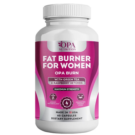 OPA Burn Green Tea Fat Burner for Women with Raspberry Ketone - 60 Ct.