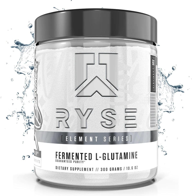 Ryse Element Series Fermented L-Glutamine Amino-Acid | Muscular & Cellular Recovery & Hydration | Gut, Intestinal, & Immune Health | 60 Servings