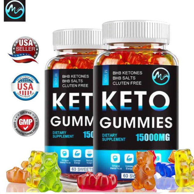 (2 Pack) Minch Slimming Keto Gummies 15000MG Weight Loss Keto Ingredient Diet Supplement - 60 Count