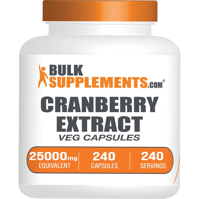 Bulksupplements.Com Cranberry Extract Capsules, 25000Mg Equivalent - Vegan Capsules - Immune Support - Cranberry Pills for Women (240 Veg Capsules - 240 Servings)