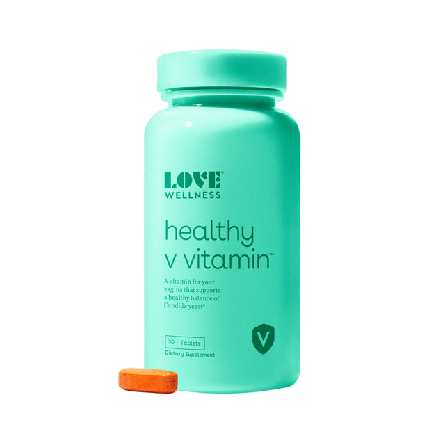 Love Wellness, Healthy V Vitamin, 30 Tablets - Supports Immunity, Vaginal Health & Gut Health, Maintains Ph, Coconut Oil, Grapefruit, Folic Acid & Turmeric Provide Healthy Candida Cleanse