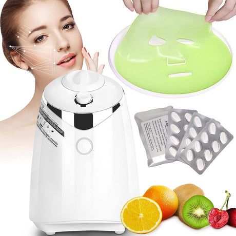 Face Mask Machine - Professional DIY Face Mask Maker Automatic Fruit Vegetable Facial Cream Beauty Kit for Removal Wrinkle anti Aging Skin Care, Including 32 Counts Collagen Pills