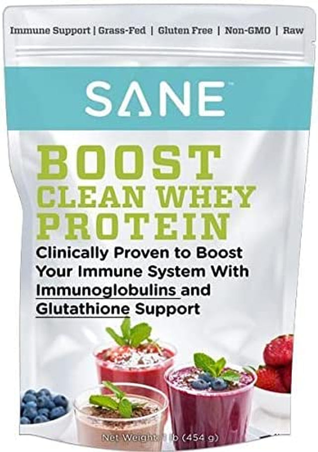 SANE Clean Whey Protein Powder Grass Fed Whey Protein Isolate Plain Unflavored 100% Pure Hormone-Free Non-Gmo