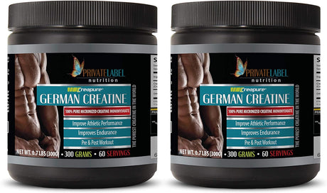 Pre Workout Booster for Men - German CREATINE Powder CREAPURE - PRE & Post Workout - Creatine Complex - 2 Cans 600 Grams (120 Servings)