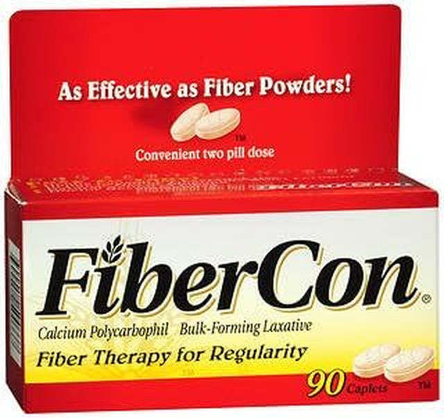 Fibercon Fiber Therapy for Regularity, 90 Caplets, Pack of 5